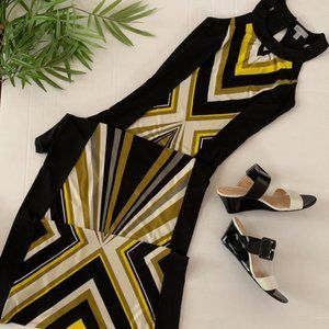 DONATED Linea Domani Geo Print Halter Maxi Sz 6